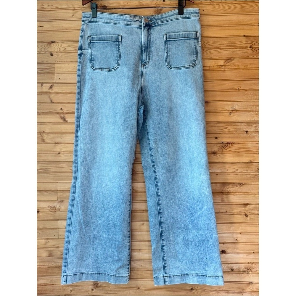 Wide-Leg Jeans LC Lauren Conrad Light Wash Patch Pockets 18 Capsule Scandi